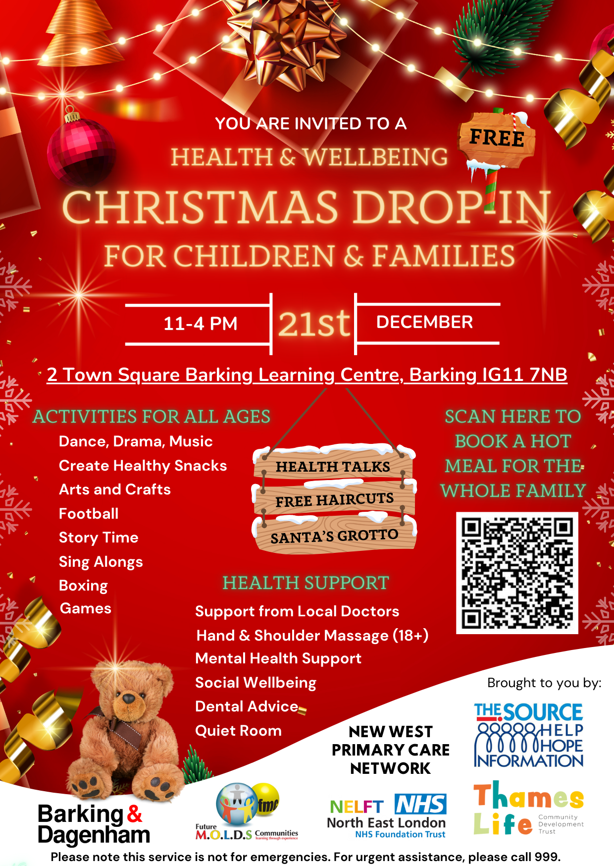 Childrens and Family pop up event 21.12.23 11am -4pm at the BLC